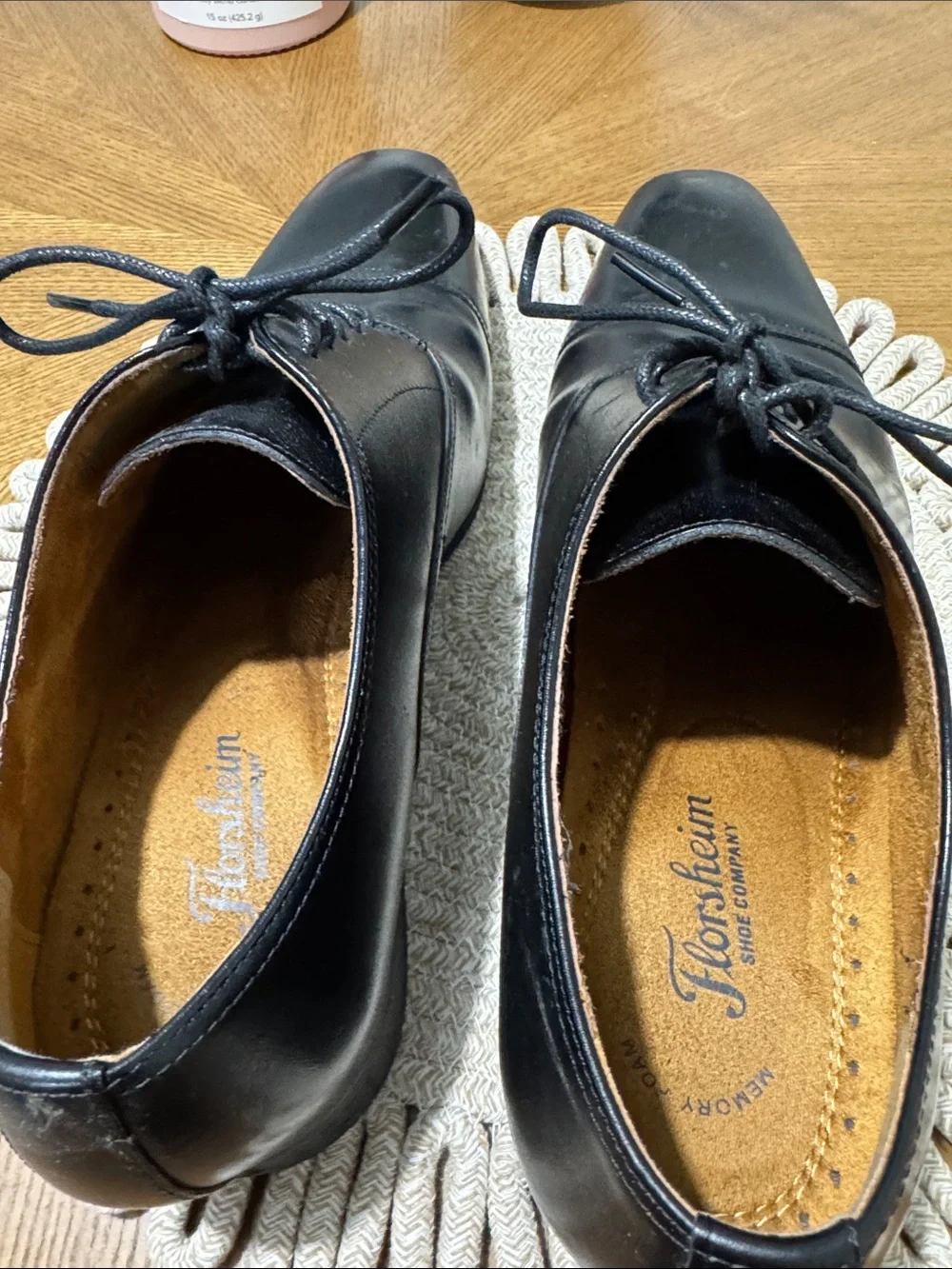 Florsheim mens 13 D black solid cap toe leather oxford dress shoes EUC